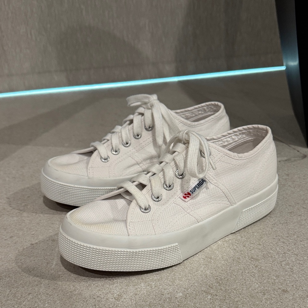 Superga 2740 Platfom White Canvas Women’s Sneakers 37